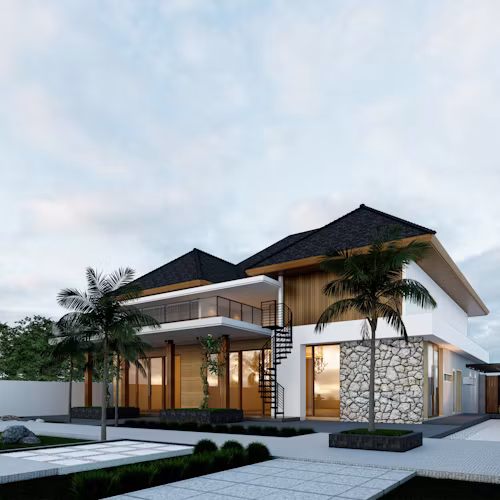 Casa contemporánea con jardín